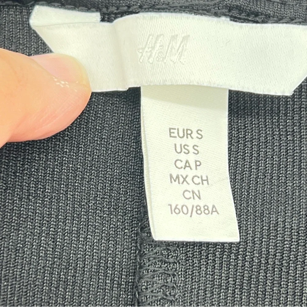 H&M Black Draped Strappy Deep V Slip Dress Top-Size S - Picture 7 of 9